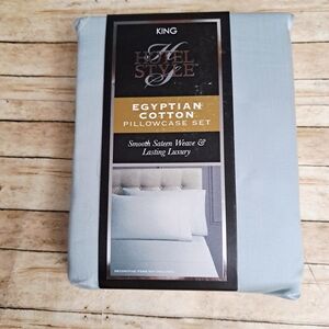 Hotel Style 600 Count Egyptian Cotton Pillowcase Set - Light Blue